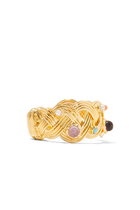 Cesaria Cabochons Bangle Ring, Gold-Plated Metal & Gemstones